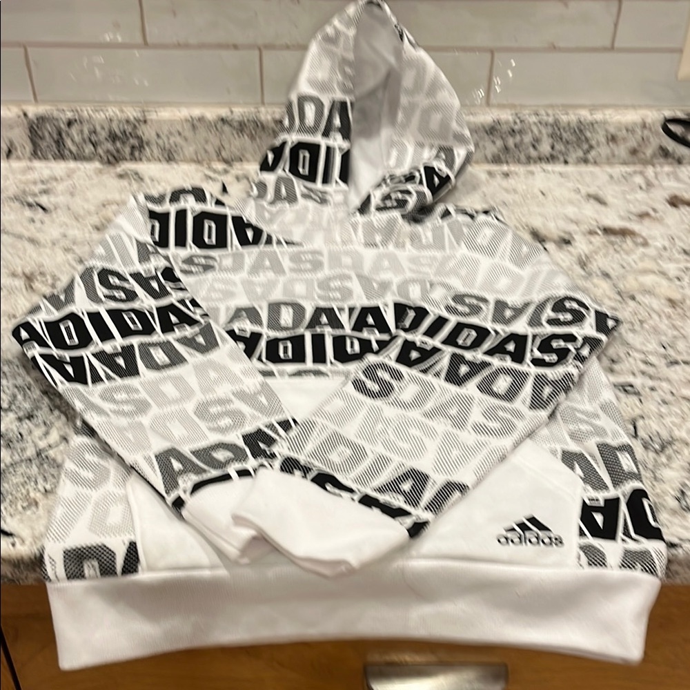 Adidas Monochrome Logo Print Hoodie